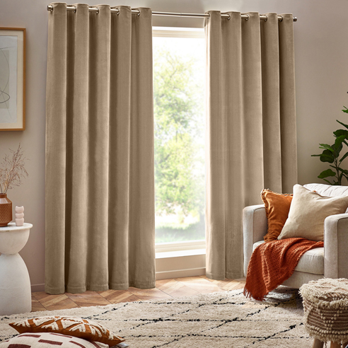 Heavy Chenille Eyelet, Natural - Ready Made Curtains - Image 3